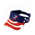 100% Cotton Twill US Flag Visor w/ Pro Stitch Crown